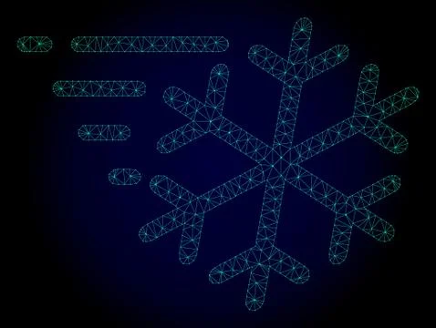 Frost Wind Polygonal Frame Vector Mesh with Fast Motion Effect Stock Illustration