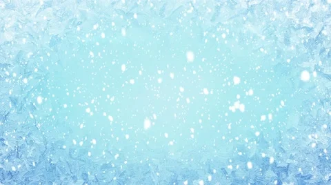 Frost on window and seamless loop snowfall 4k (4096x2304) Video stock 55286109