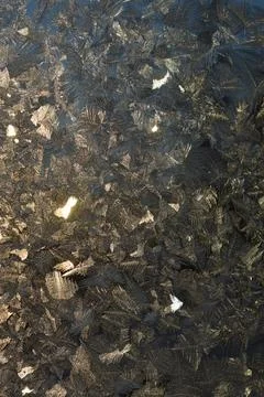 Frost in a window in winter Stock Photos