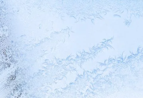 Frost on a window in winter Stock Photos