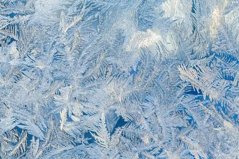 Frost on a window in winter Stock Photos
