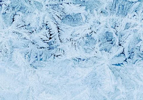 Frost on a window in winter Stock Photos