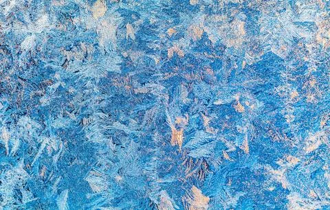 Frost on a window in winter Stock Photos