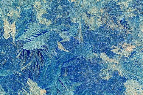 Frost on a window in winter Stock Photos