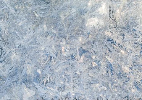 Frost on a window in winter Stock Photos