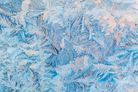 Frost on a window in winter Stock Photos