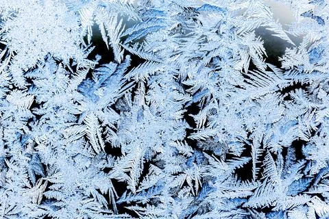 Frost on a window in winter Stock Photos