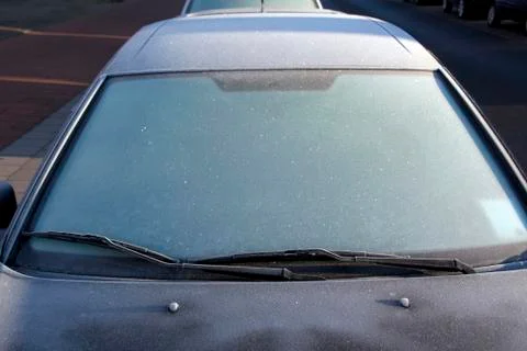 Frost on windscreen in winter Stock Photos