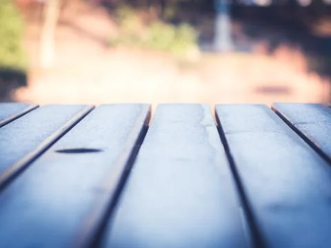 Frost on Wooden Table Stock Photos