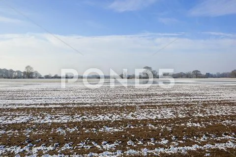Frosted arable land Stock Photos
