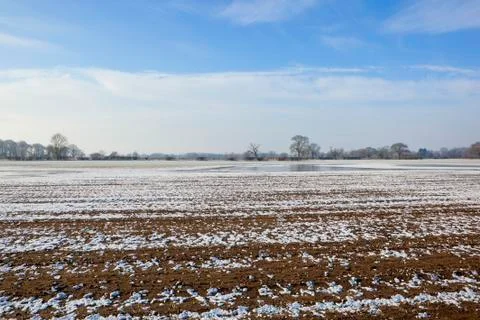Frosted arable land Stock Photos
