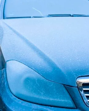 Frosted car in wintertime in Germany Stock Photos