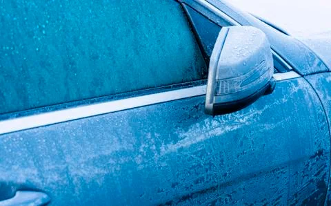 Frosted car in wintertime in Germany Stock Photos