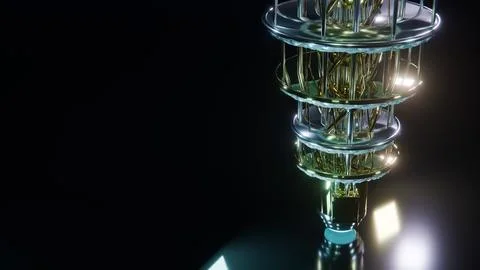  Frosted Cold Plate on Quantum Computer, 4K Photo Stock Photos