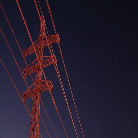 Frosted electric pole dark night. Stock Footage 69721839