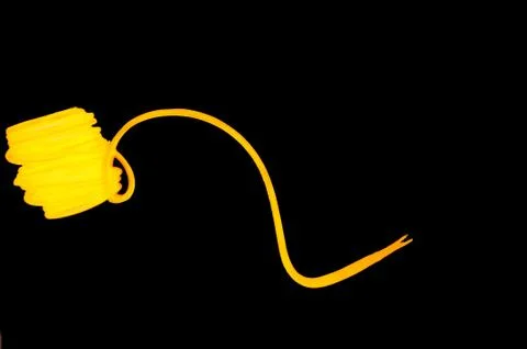 Frosted five millimeters, luminous wire electroblinded cable, neon, yellow light Stock Photos