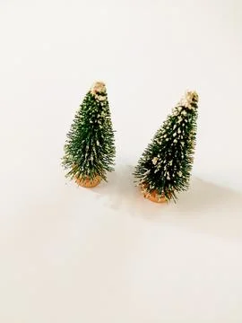 Frosted Forest: A Mini Christmas Tree for Holiday Cheer Stock Photos