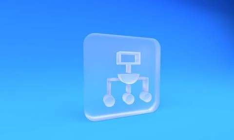 Frosted glass Algorithm icon isolated on blue background. Algorithm symbol .. Stock Illustration