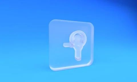 Frosted glass Angle grinder icon isolated on blue background. Square froste.. Illustrazione stock