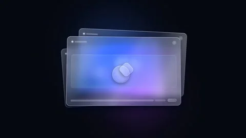 Frosted Glass App Card Stack Refraction Seamless Loop Stock Footage 347448561