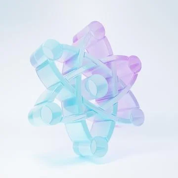 Frosted glass Atom icon isolated on white background. Symbol of science, ed.. 스톡 일러스트