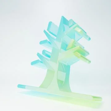 Frosted glass Bare tree icon isolated on white background. Minimalism conce.. イラスト素材