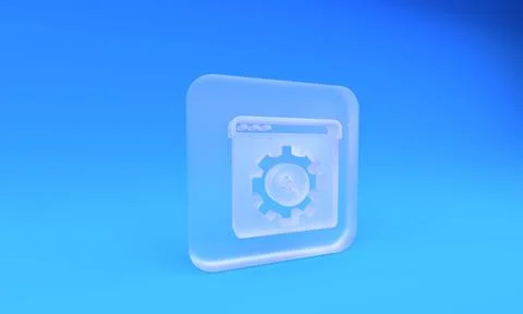 Frosted glass Browser setting icon isolated on blue background. Adjusting, .. Stock Illustration