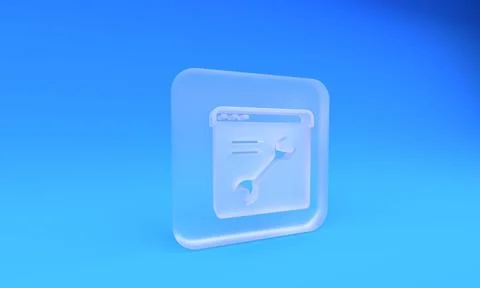 Frosted glass Browser setting icon isolated on blue background. Adjusting, .. Stock Illustration