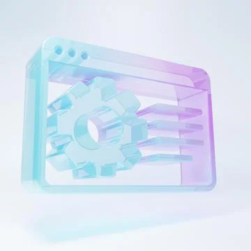 Frosted glass Browser setting icon isolated on white background. Adjusting,.. Stock Illustration