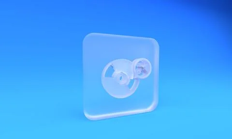 Frosted glass CD or DVD disk with screwdriver and wrench icon isolated on b.. Stock Illustration