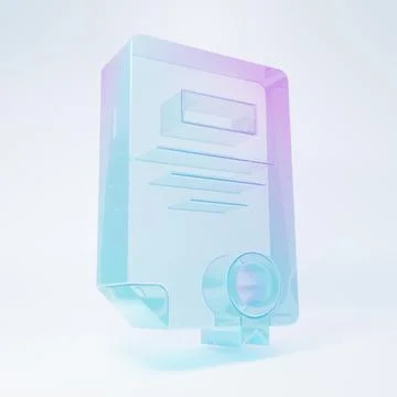 Frosted glass Certificate template icon isolated on white background. Achie.. Stock Illustration