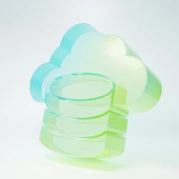 Frosted glass Cloud database icon isolated on white background. Cloud compu.. 스톡 일러스트