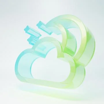 Frosted glass Cloud with moon and stars icon isolated on white background. .. Stock Illustration