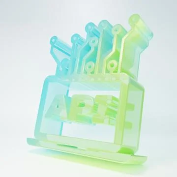 Frosted glass Computer api interface icon isolated on white background. App.. Stockillustratie