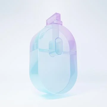 Frosted glass Computer mouse icon isolated on white background. Optical wit.. Stock Illustration
