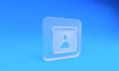 Frosted glass Create account screen icon isolated on blue background. Squar.. Stock Illustration