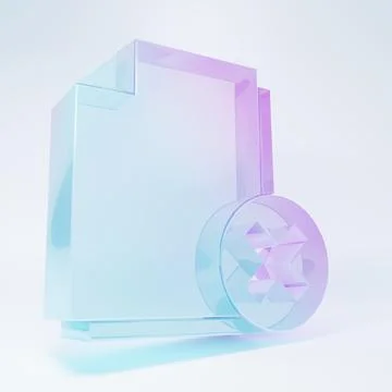 Frosted glass Delete file document icon isolated on white background. Rejec.. Stockillustratie