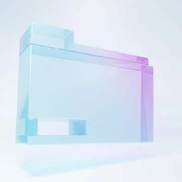 Frosted glass Document folder icon isolated on white background. Accounting.. Stockillustratie