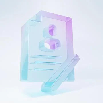 Frosted glass Document with shield icon isolated on white background. Insur.. 스톡 일러스트