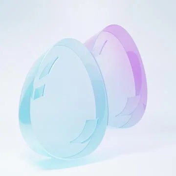 Frosted glass Easter eggs icon isolated on white background. Happy Easter. .. 스톡 일러스트