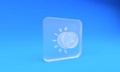 Frosted glass Eclipse of the sun icon isolated on blue background. Total so.. Stock Photos