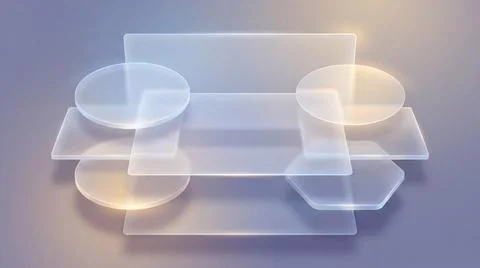 Frosted glass elements arranged in geometric composition with subtle warm a.. Stockillustratie