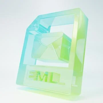 Frosted glass EML file document. Download eml button icon isolated on white.. Stock Illustration