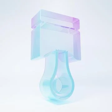 Frosted glass Engine piston icon isolated on white background. Car engine p.. Stock Illustration
