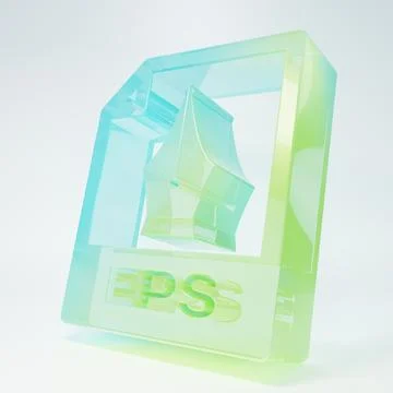Frosted glass EPS file document. Download eps button icon isolated on white.. 스톡 일러스트