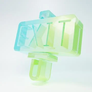 Frosted glass Fire exit icon isolated on white background. Fire emergency i.. Stock Illustration