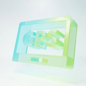 Frosted glass Gps device with map icon isolated on white background. Minima.. Illustrazione stock