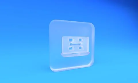 Frosted glass Hardware diagnostics condition of car icon isolated on blue b.. Stock Illustration
