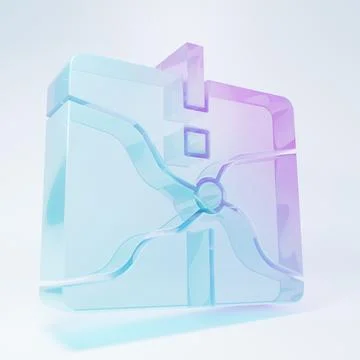 Frosted glass Intersection point icon isolated on white background. Minimal.. 스톡 일러스트