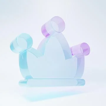 Frosted glass Jester hat with bells isolated on white background. Clown ico.. Stock Illustration